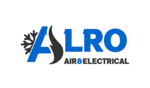 Alro Air & Electrical logo, white outline version