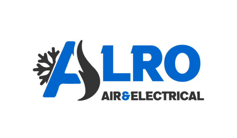 Alro Air & Electrical logo, white outline version
