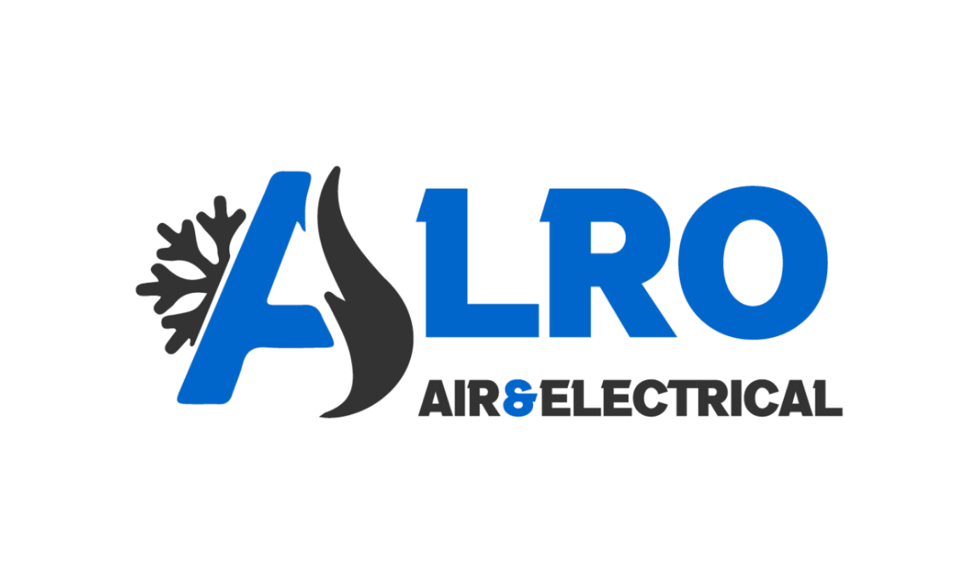 Alro Air & Electrical logo, white outline version