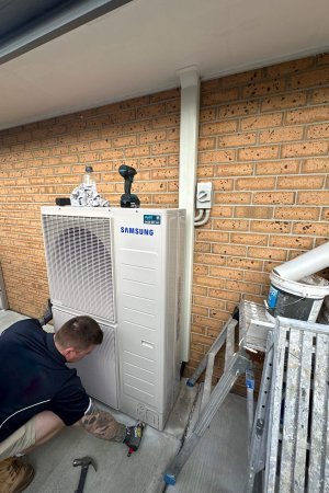 Outdoor AC unit installation